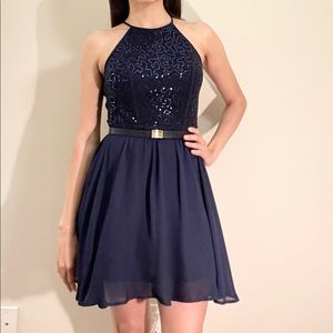 Dark blue mini dress, size S